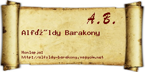 Alföldy Barakony névjegykártya
